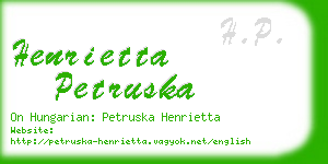 henrietta petruska business card